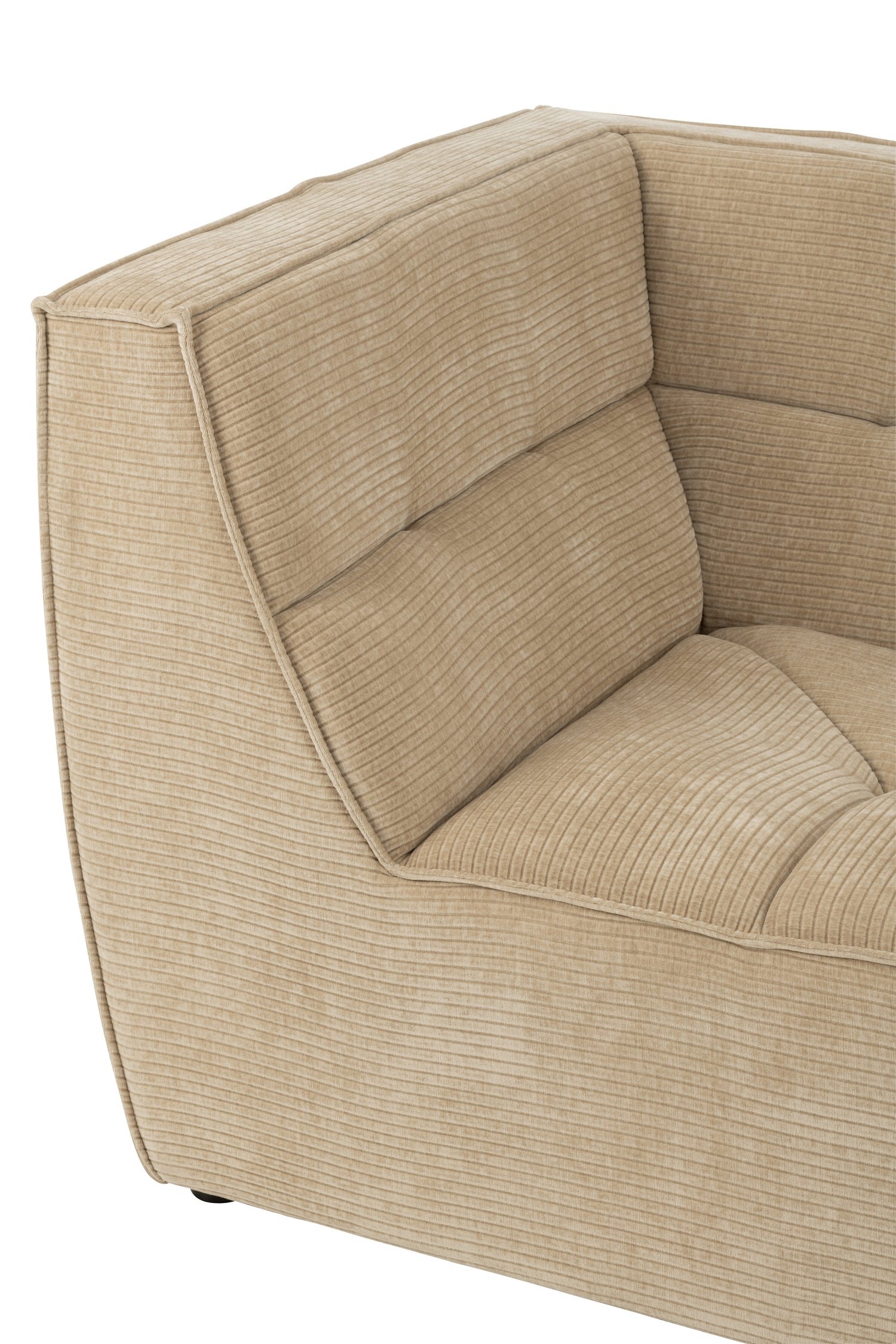 Sofa Corner Grid Poplar Wood/Foam Dark Beige - - J-Line - livinglovely.nl
