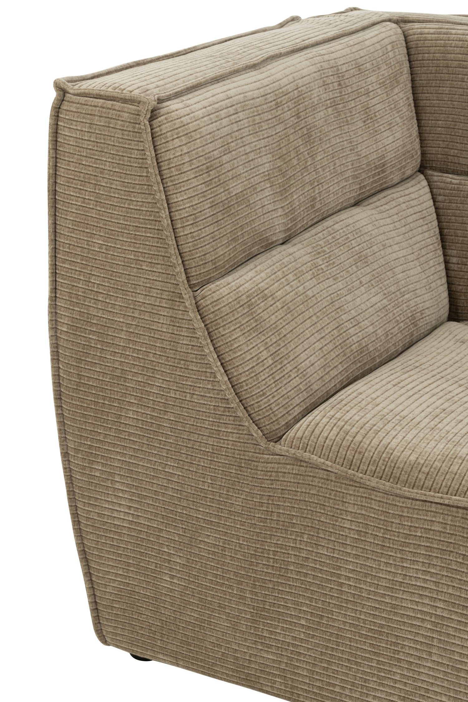 Sofa Corner Grid Poplar Wood/Foam Dark Taupe - - J-Line - livinglovely.nl