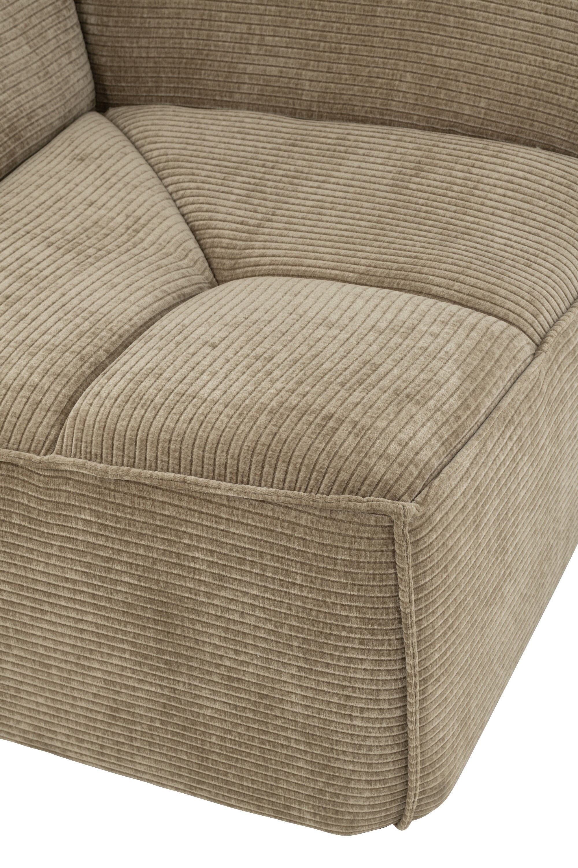 Sofa Corner Grid Poplar Wood/Foam Dark Taupe - - J-Line - livinglovely.nl