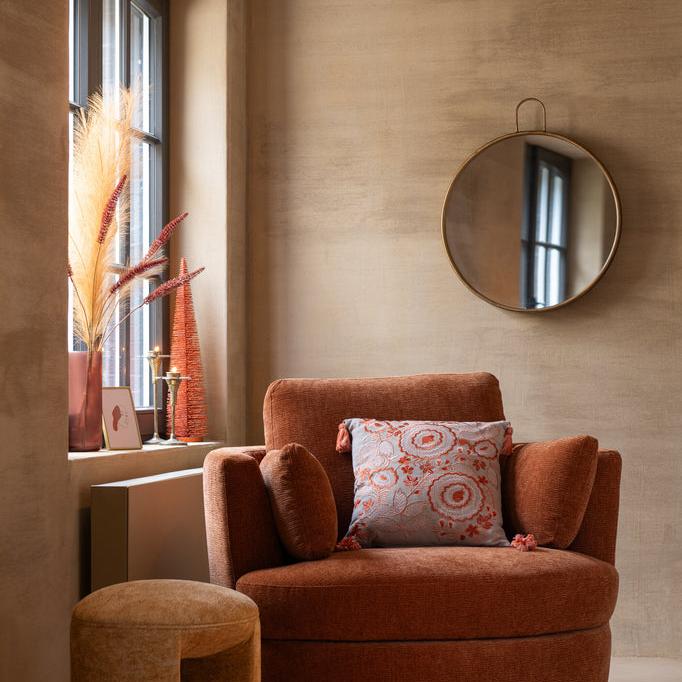 Spiegel Anto Mdf/Spiegel Goud Large 85x77cm - Spiegel - J-Line - livinglovely.nl