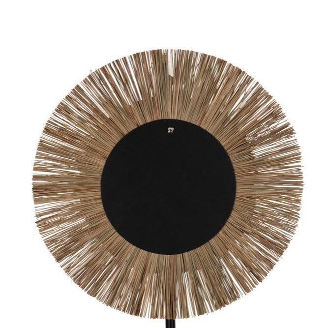 Spiegel Mendi Rond Gras Naturel Medium - Spiegel - J-Line - livinglovely.nl