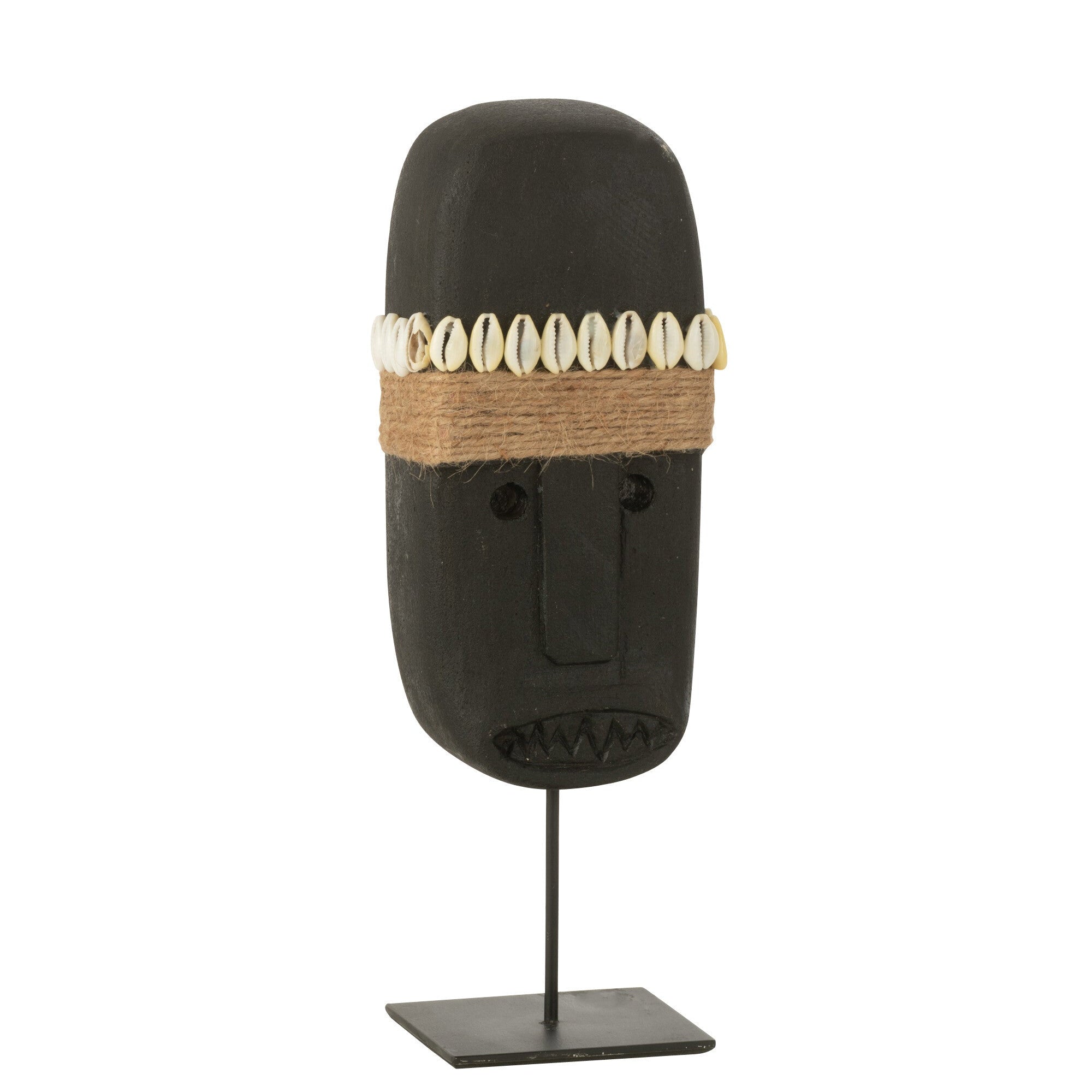 Standbeeld Olivier Steen Zwart - Ornament - J-Line - livinglovely.nl