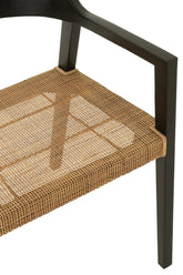 Stoel Emma Teakhout Zwart/Bruin - Eetkamerstoel - J-Line - livinglovely.nl