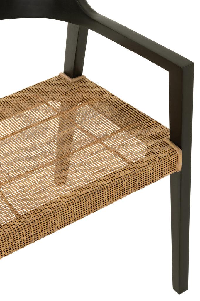 Stoel Emma Teakhout Zwart/Bruin - Eetkamerstoel - J-Line - livinglovely.nl