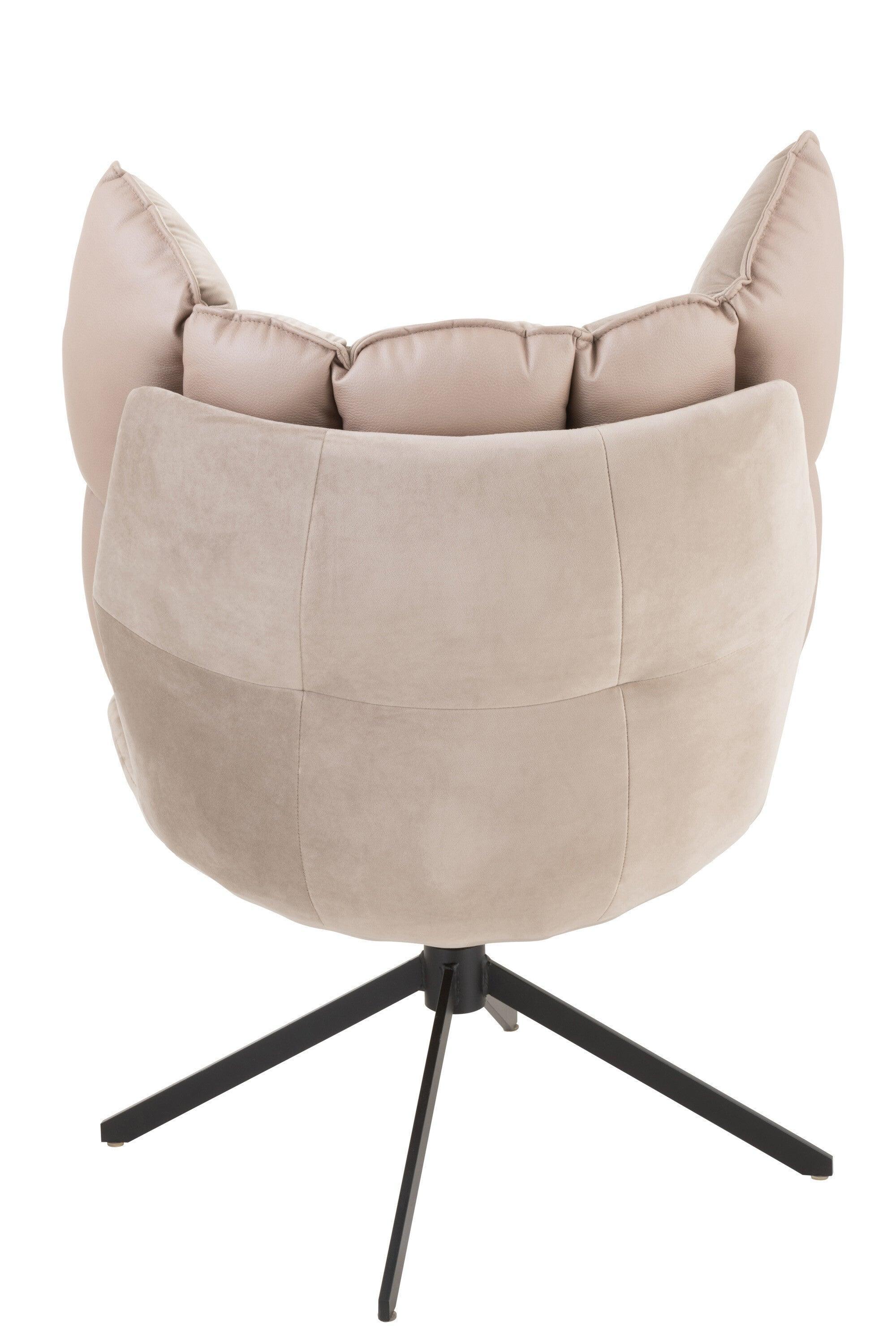 Stoel Relax Kussen Op Frame Textiel/Metaal Extra Licht Grijs - Fauteuil - J-Line - livinglovely.nl