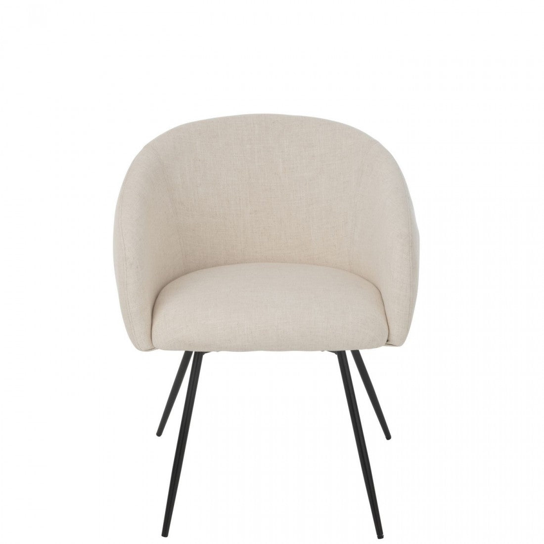 Stoel Wales Staal/Schuim Ivoor - Eetkamerstoel - J-Line - livinglovely.nl