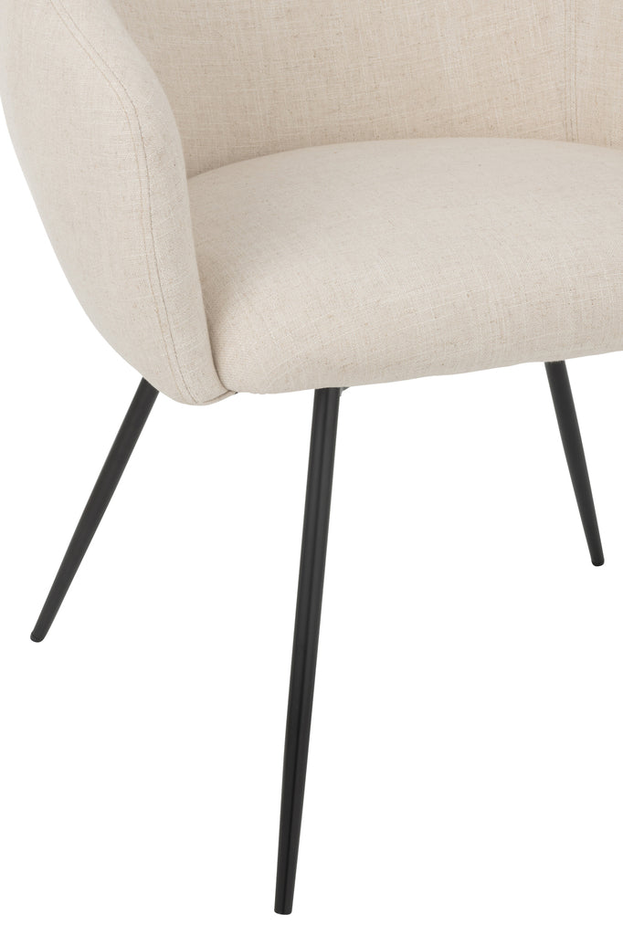 Stoel Wales Staal/Schuim Ivoor - Eetkamerstoel - J-Line - livinglovely.nl
