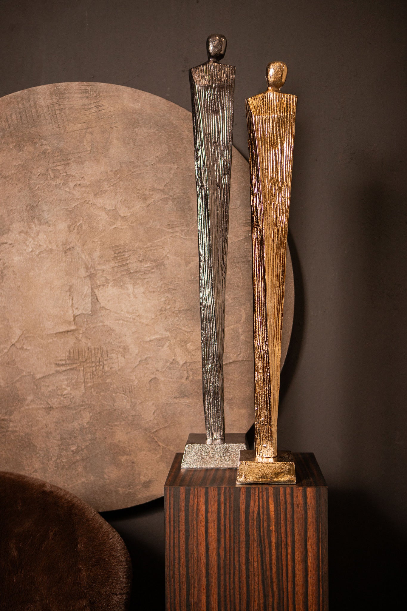 Symon BrownGold Alu Man Shape Statue S PTMD - Beeld - PTMD - livinglovely.nl