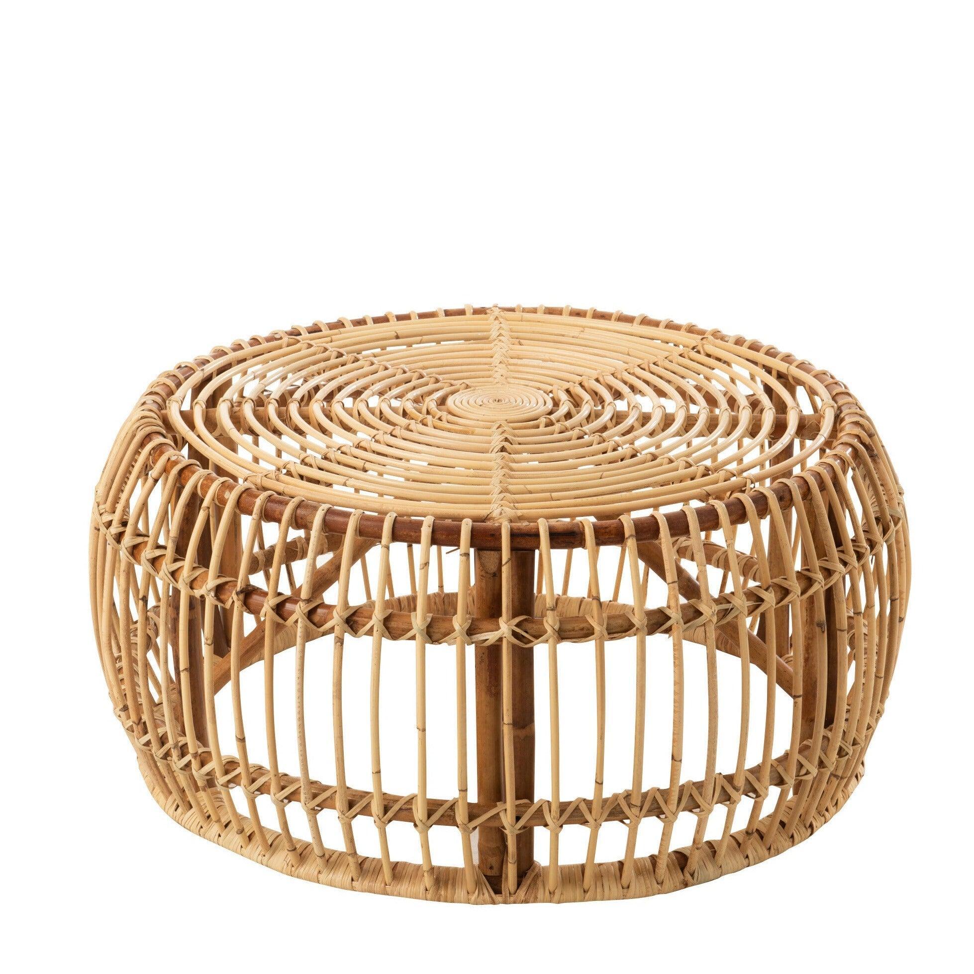 Tafel Ana Rond Rotan Naturel - Salontafel - J-Line - livinglovely.nl