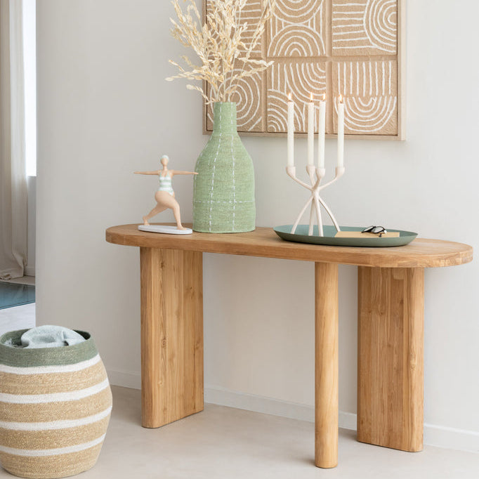 Tafel Teak Hout Naturel - Sidetable - J-Line - livinglovely.nl