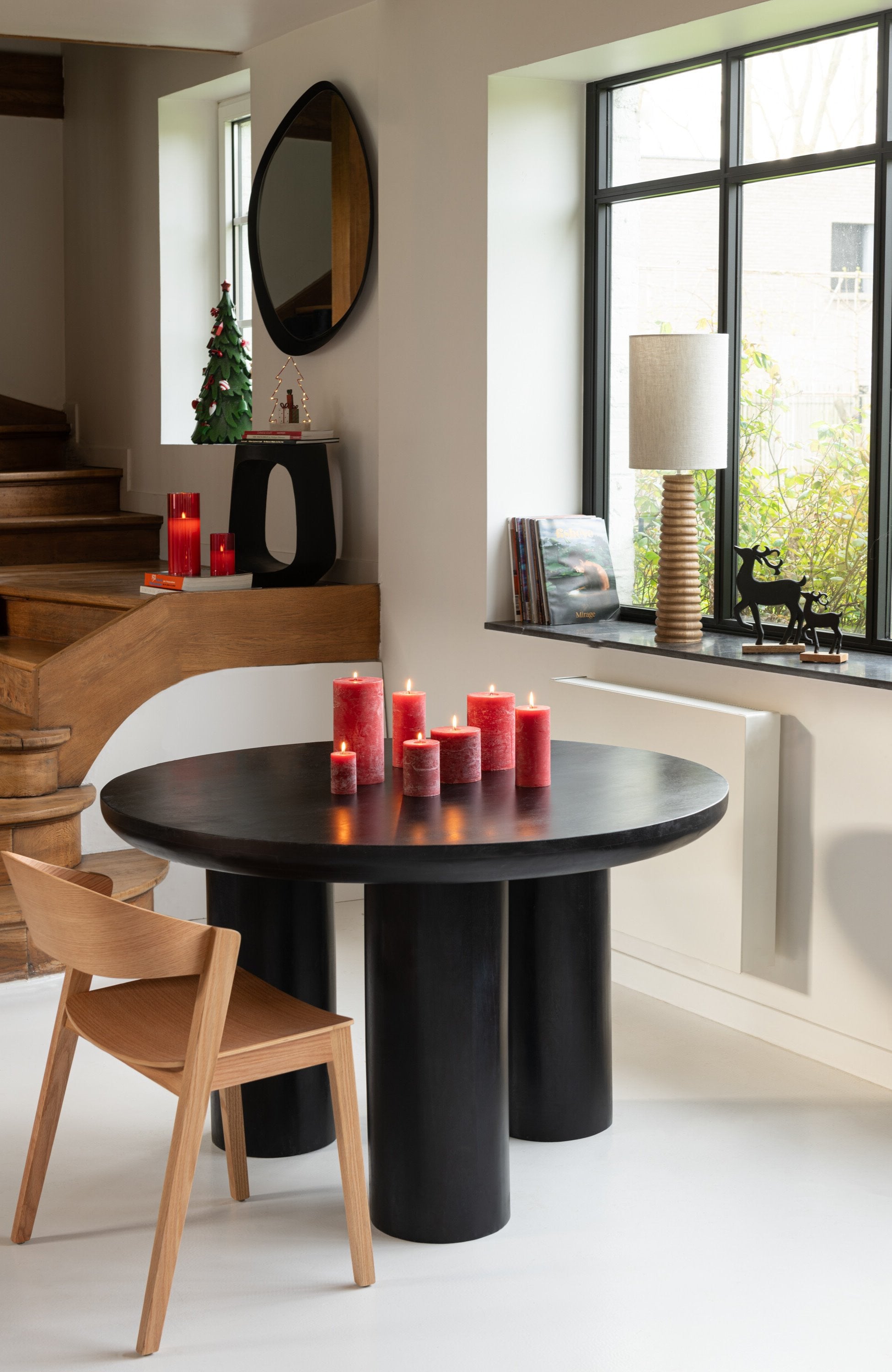 Tafel Trio Mangohout Zwart - Eetkamertafel - J-Line - livinglovely.nl