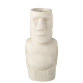 Tafelhaard Bio-Ethanol Moai Grijs 28x22x65cm - Tafelhaard - J-Line - livinglovely.nl