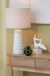 Tafellamp Keramiek Wit - Tafellamp - J-Line - livinglovely.nl
