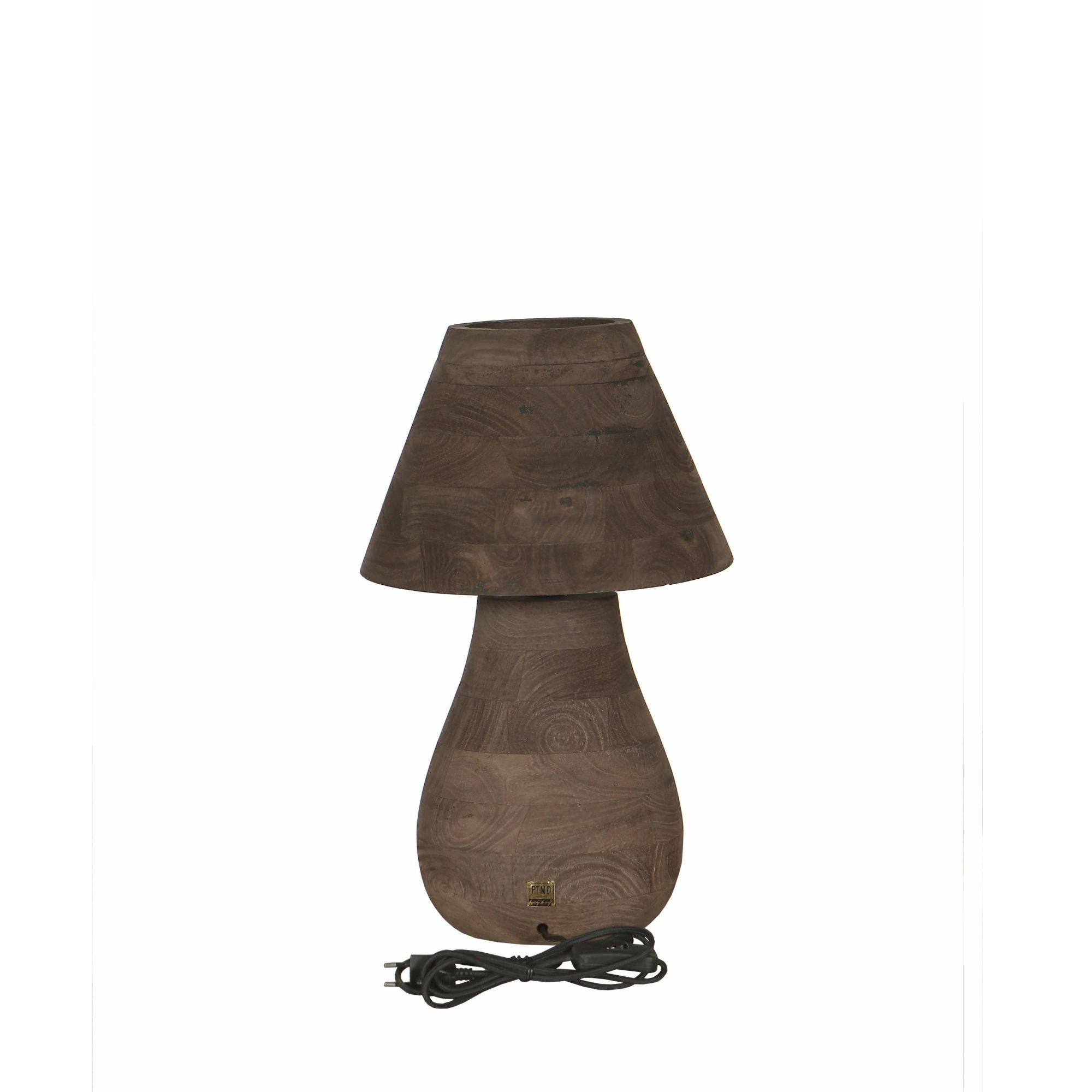 Tafellamp Peake Bruin Mangohout Small PTMD - Tafellamp - PTMD - livinglovely.nl