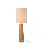 Tafellamp Schroefdraad Hout Naturel Grijs - Tafellamp - J-Line - livinglovely.nl