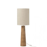 Tafellamp Schroefdraad Hout Naturel Grijs - Tafellamp - J-Line - livinglovely.nl
