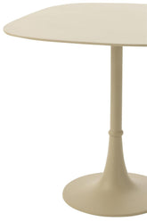 Tafels Vierkant Aluminium Ivoor Set van 2 - Bijzettafel - J-Line - livinglovely.nl