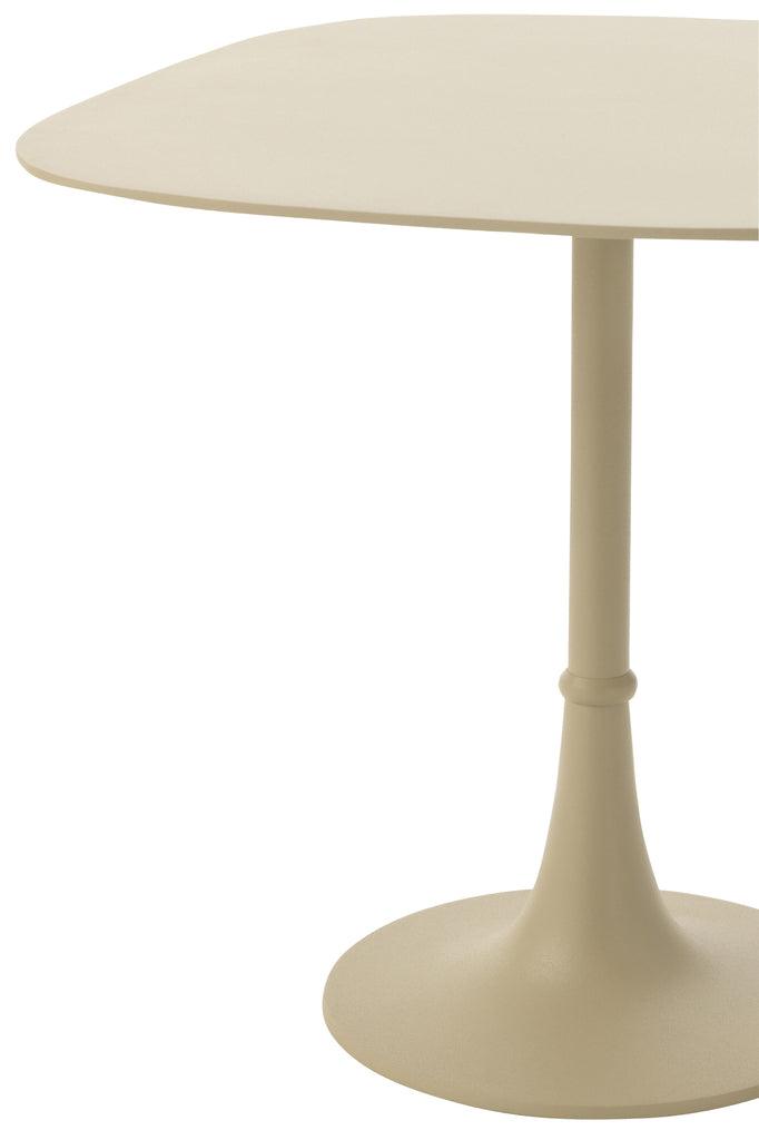 Tafels Vierkant Aluminium Ivoor Set van 2 - Bijzettafel - J-Line - livinglovely.nl