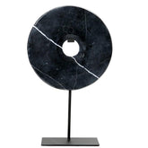 The Marble Disc on Stand - Black - L - Ornament - Bazar Bizar - livinglovely.nl