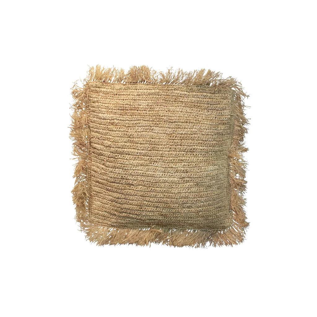 The Raffia Cushion Cover Square - Natural - 40x40 - Kussenhoes - Bazar Bizar - livinglovely.nl
