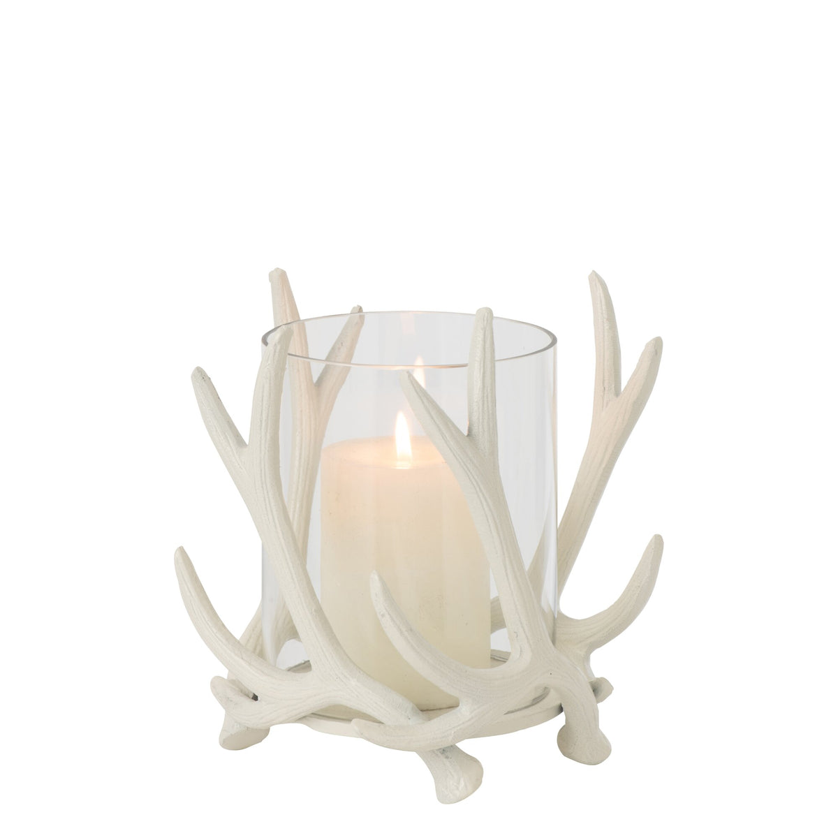 Theelichthouder Hert Aluminium Off-White J-Line
