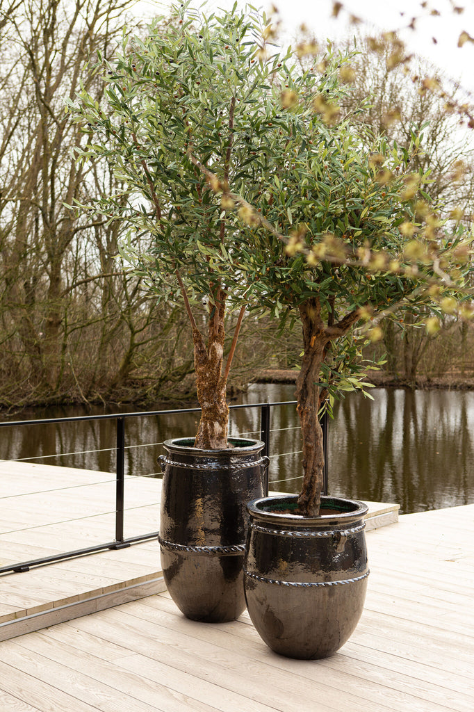 Tony Green Big Ceramic Jar Pot Round High PTMD - Pot - PTMD - livinglovely.nl