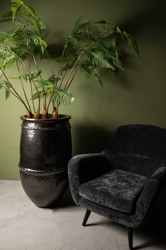 Tony Green Big Ceramic Jar Pot Round High PTMD - Pot - PTMD - livinglovely.nl