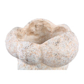 Vasilisa Cream Cement Pot Circles Rough Finish XL Dia29x27cm PTMD - Pot - PTMD - livinglovely.nl