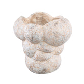 Vasilisa Cream Cement Pot Circles Rough Finish XL Dia29x27cm PTMD - Pot - PTMD - livinglovely.nl
