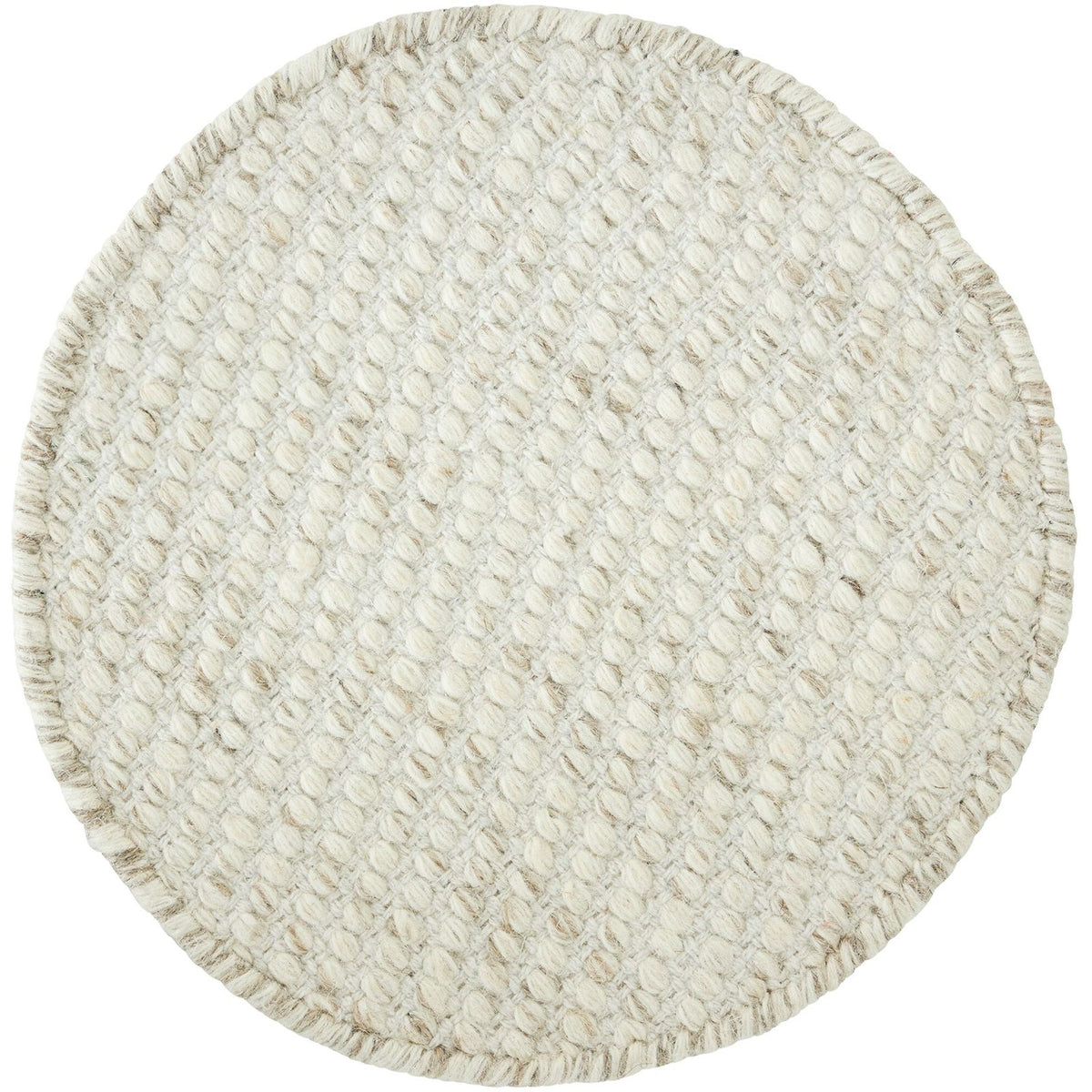 Vloerkleed Asuri Ivoor Rond 150cm van MUST Living, volledig in beeld op een neutrale achtergrond