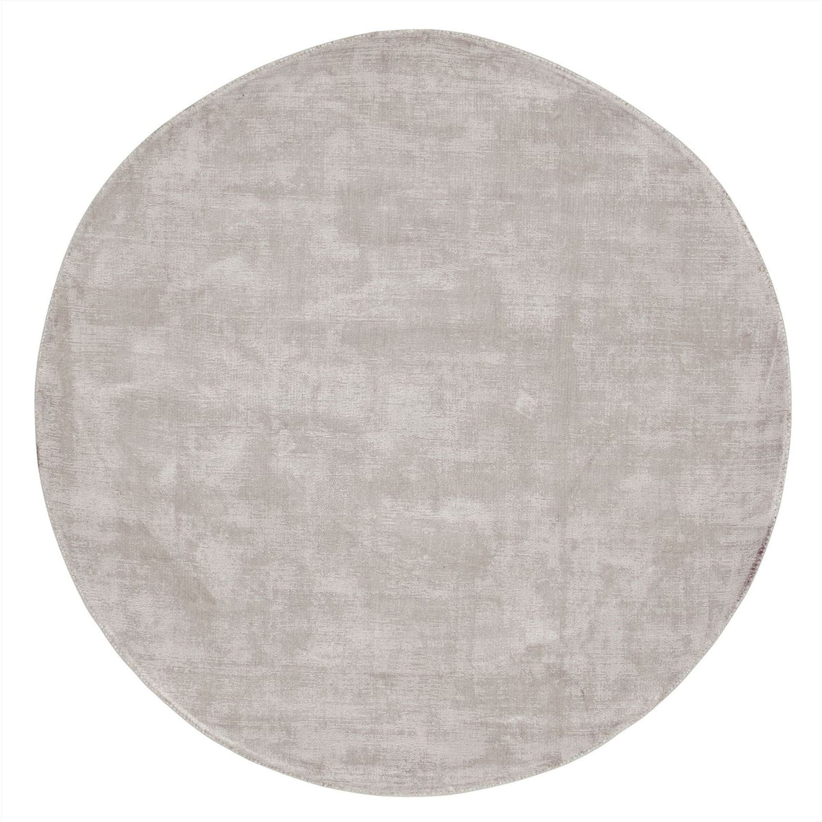 Groot rond vloerkleed La Belle van MUST Living in lichtgrijze viscose, doorsnede 250 cm