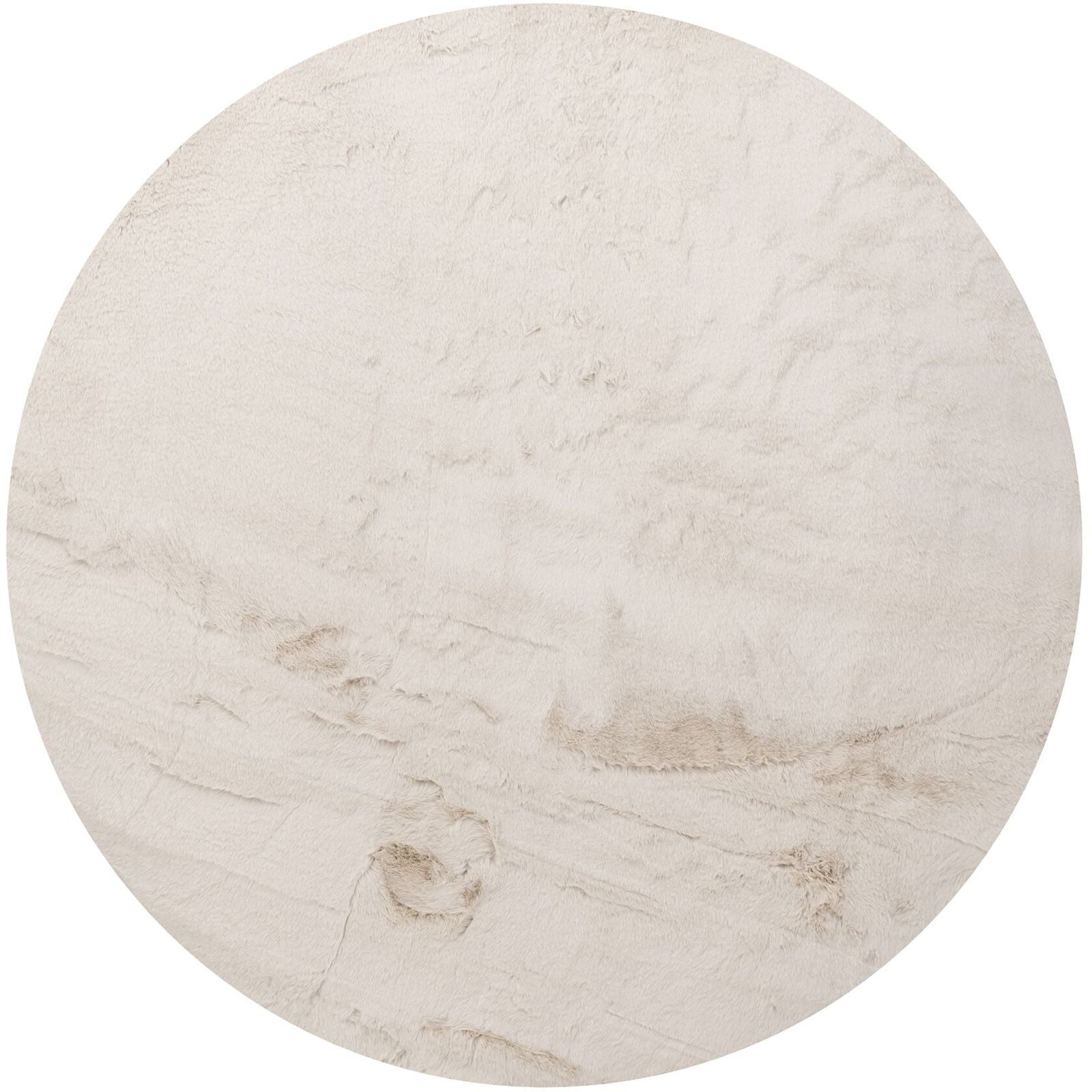 Vloerkleed Lodge Zand Rond 200cm van MUST Living in zand, 100% polyester, volledig in beeld op een neutrale achtergrond