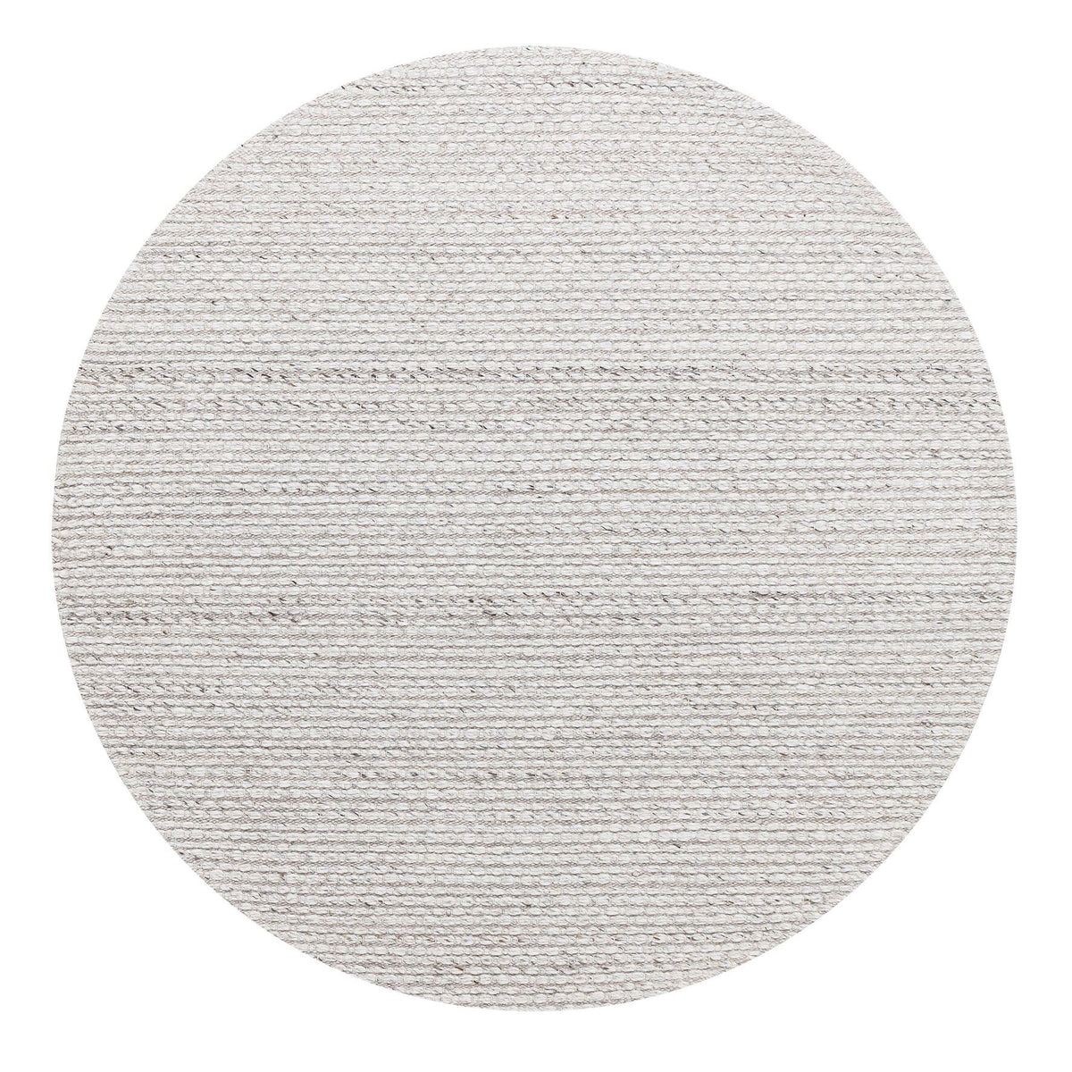 Groot rond vloerkleed Nirvana van MUST Living in grijze wol en polyester, doorsnede 250 cm