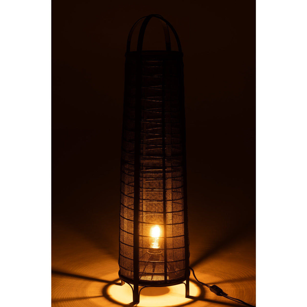 Stehlampe Don Baumwolle Bambus Schwarz H 100cm J-Line