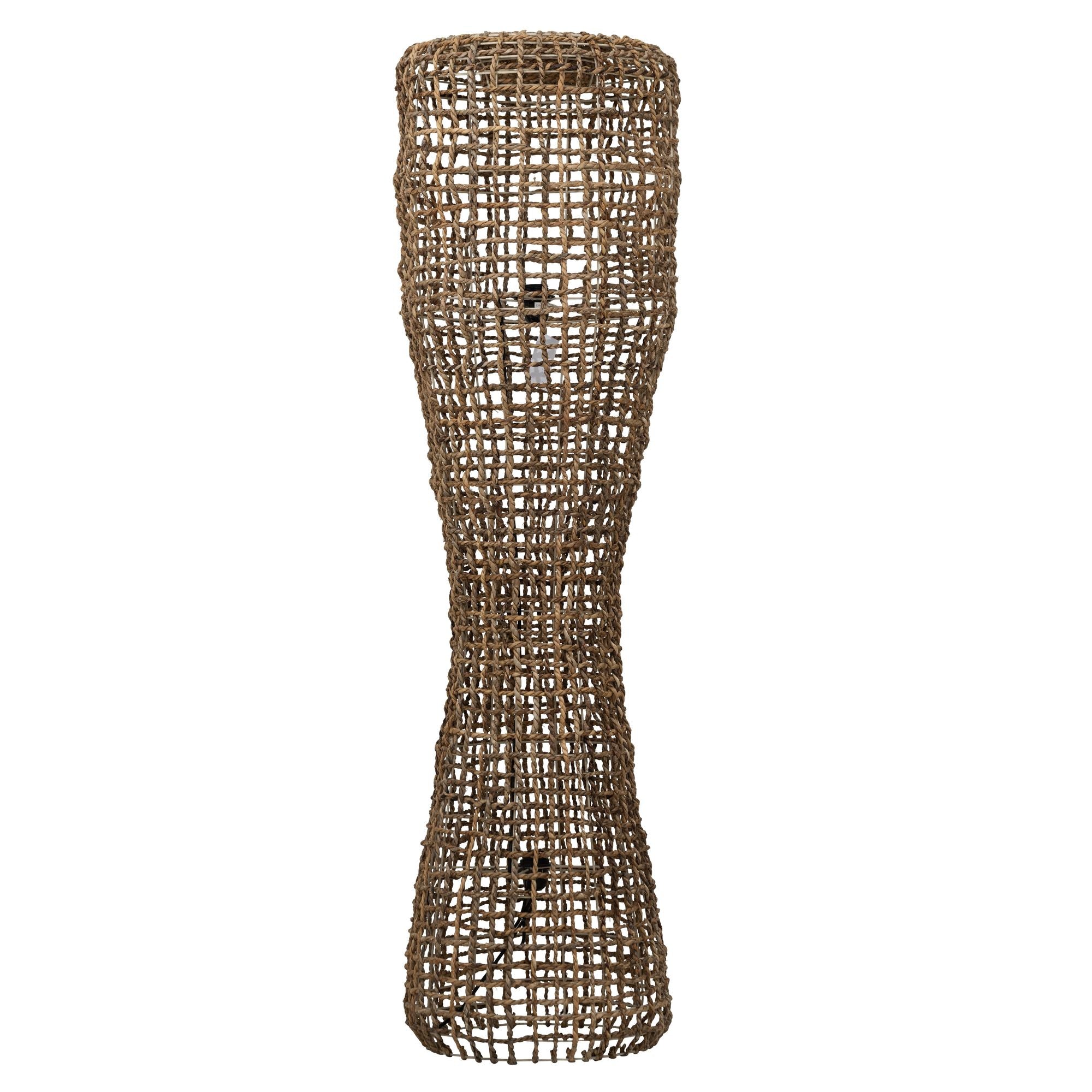 Vloerlamp Estepona van MUST Living met slanke gevlochten abaca kap