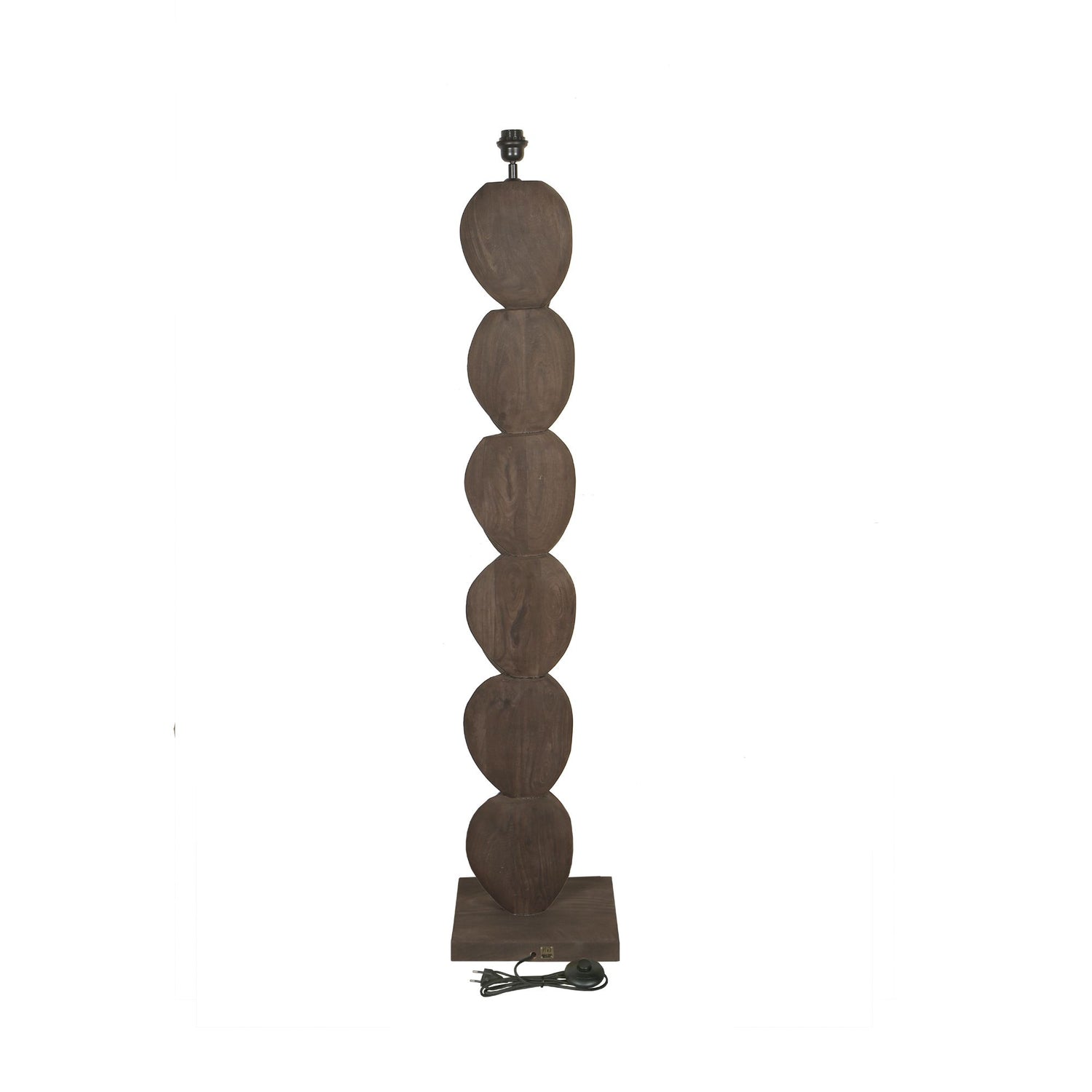 Vloerlamp Kodey Brown Mango Wood Base PTMD - Vloerlamp - PTMD - livinglovely.nl