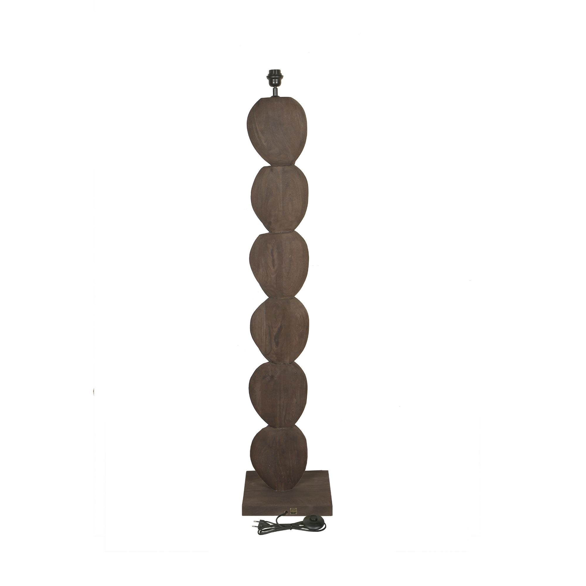 Vloerlamp Kodey Brown Mango Wood Base PTMD - Vloerlamp - PTMD - livinglovely.nl