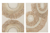 Wanddekoration Ibiza Leinwand/Farbe Creme/Weiß 2er-Set - Gemälde - J-Line - livinglovely.de