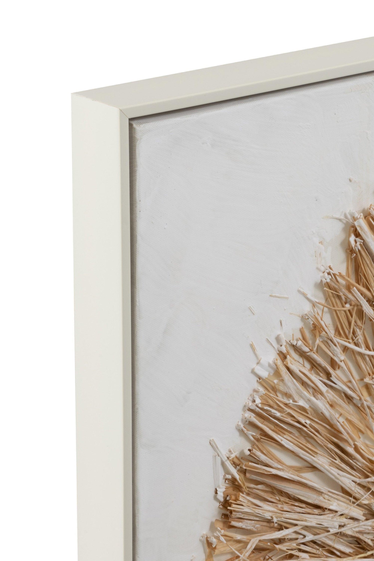 Wanddecoratie Ibiza Cirkel Canvas/Verf Creme/Wit Small - Schilderij - J-Line - livinglovely.nl