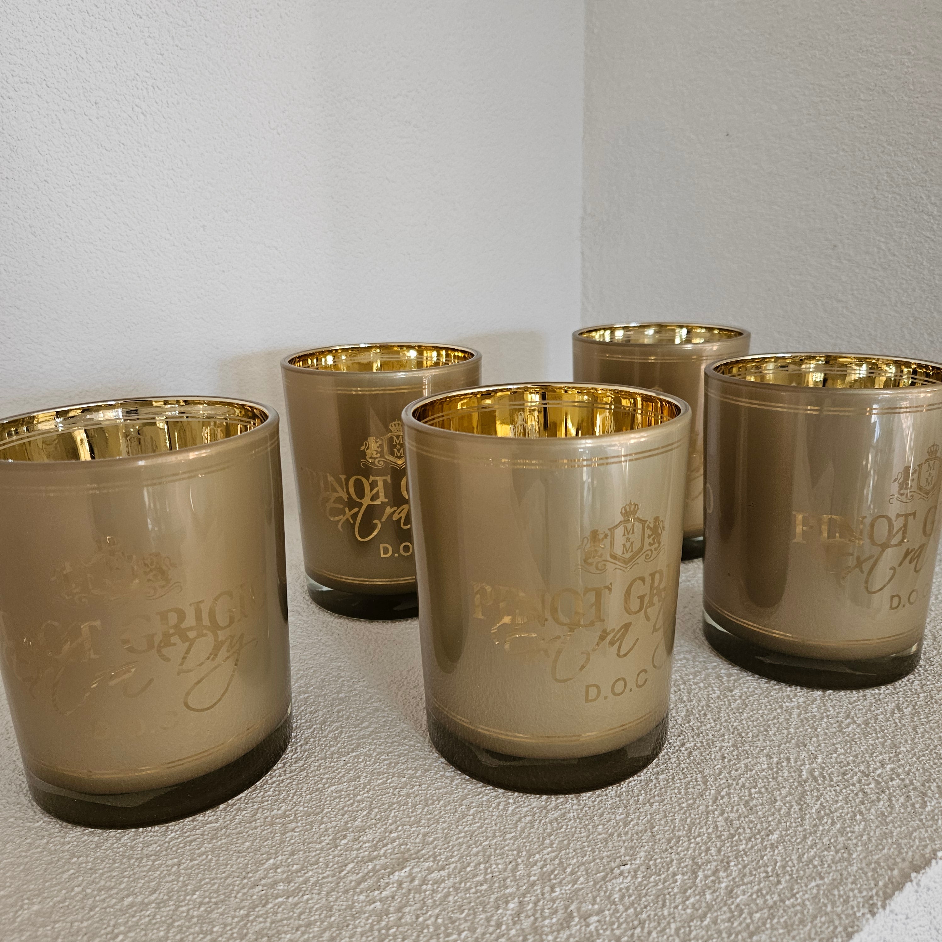 Wijn Windlicht Pinot Grigio Taupe Medium 12cm - Windlicht - Mars & More - livinglovely.nl