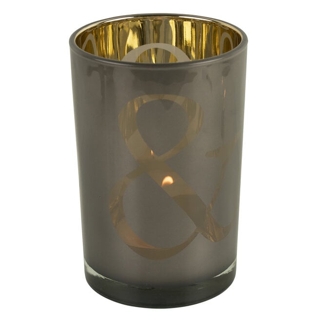 Windlicht & Taupe 18cm - Windlicht - Mars & More - livinglovely.nl