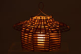 Windlicht Hangend Laag Rattan Naturel - Buiten-divers - J-Line - livinglovely.nl