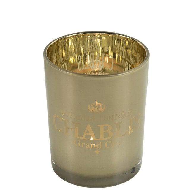 Windlicht Wijn Chablis Taupe Medium 12cm - Windlicht - Mars & More - livinglovely.nl
