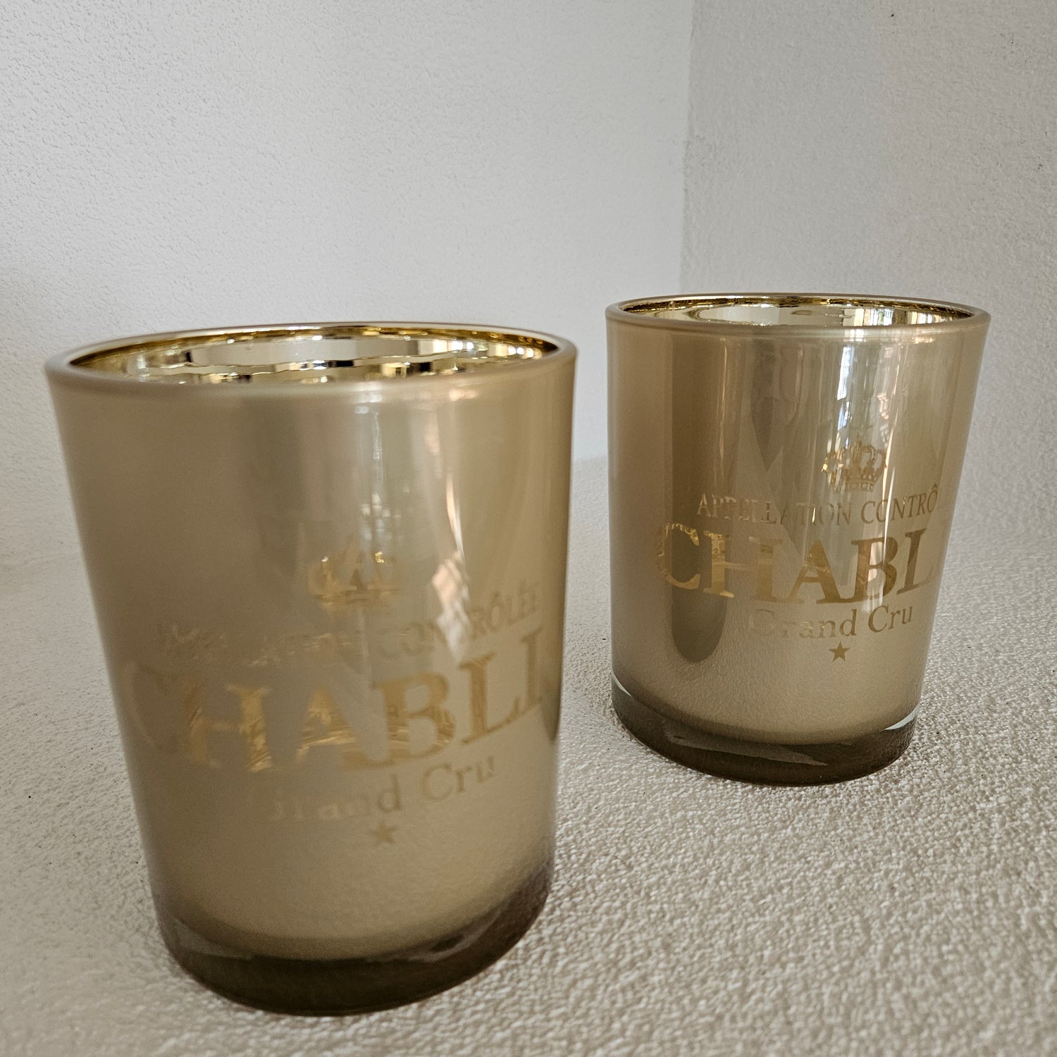 Windlicht Wijn Chablis Taupe Medium 12cm - Windlicht - Mars & More - livinglovely.nl