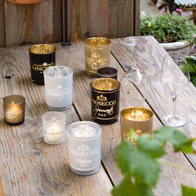 Windlicht Wijn Chablis Taupe Medium 12cm - Windlicht - Mars & More - livinglovely.nl