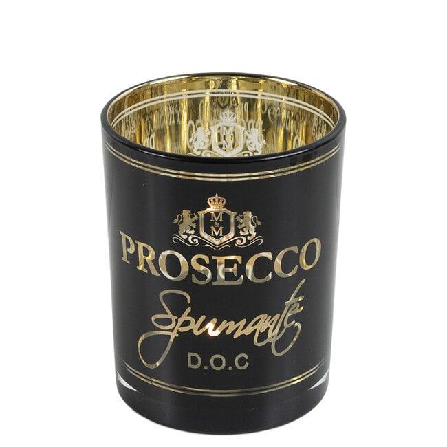 Windlicht Wijn Prosecco Zwart Medium 12cm - Windlicht - Mars & More - livinglovely.nl