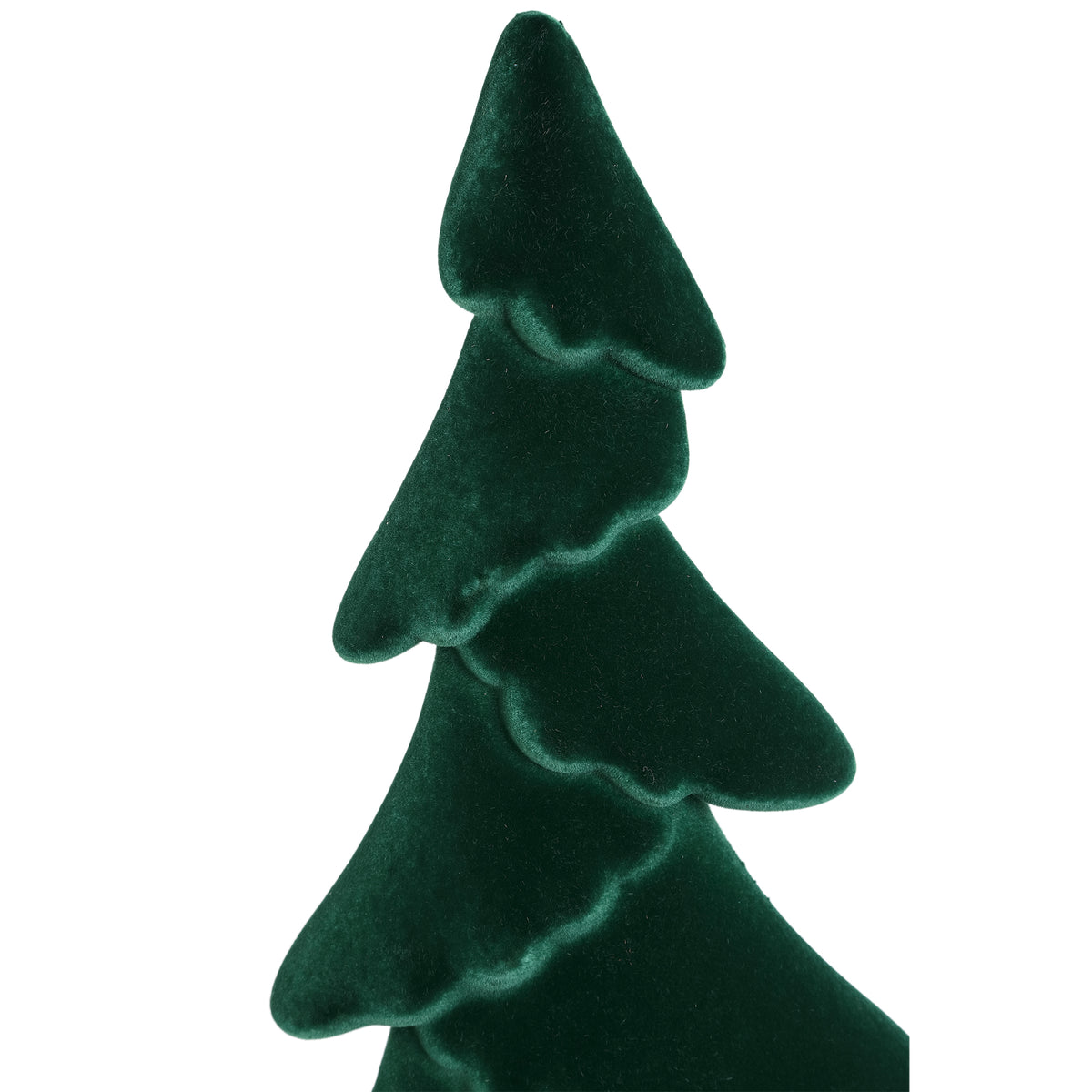 Yule Kerstboom Ovaal Donkergroen Large van PTMD, close up van de golvende takken met fluwelen afwerking