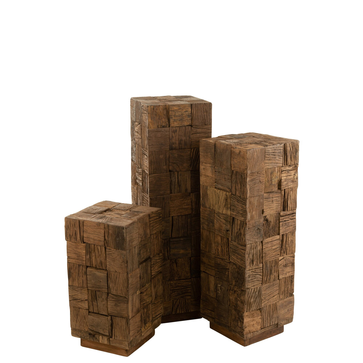 Zuil Gerecycled Hout Naturel Large J-Line