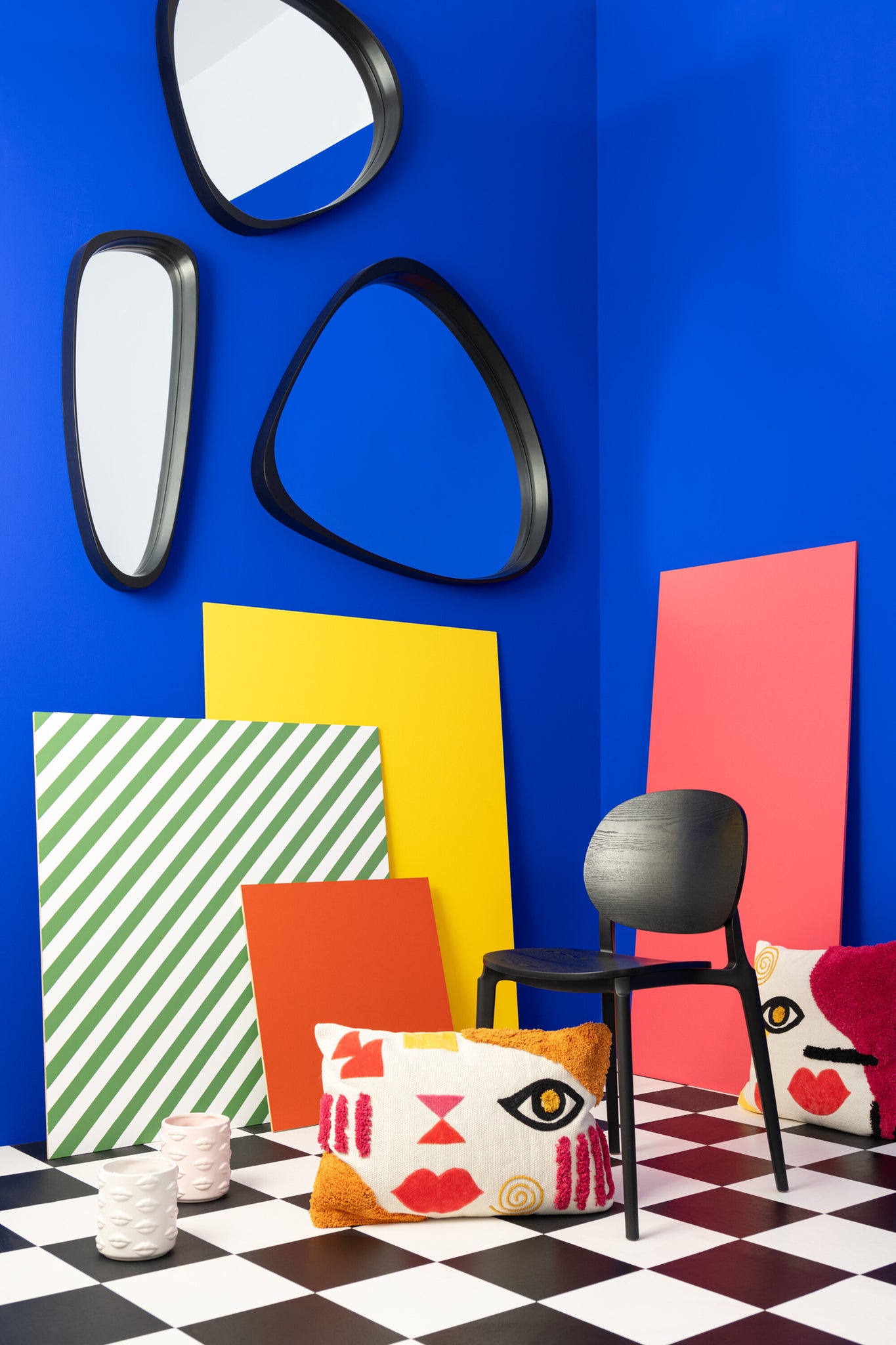 Spiegel Giles Mdf/Glas Zwart Small Ø 71 cm
