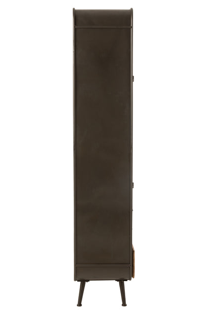 Kast Hoog 3 Lades Metaal/Hout Zwart/Naturel J-Line